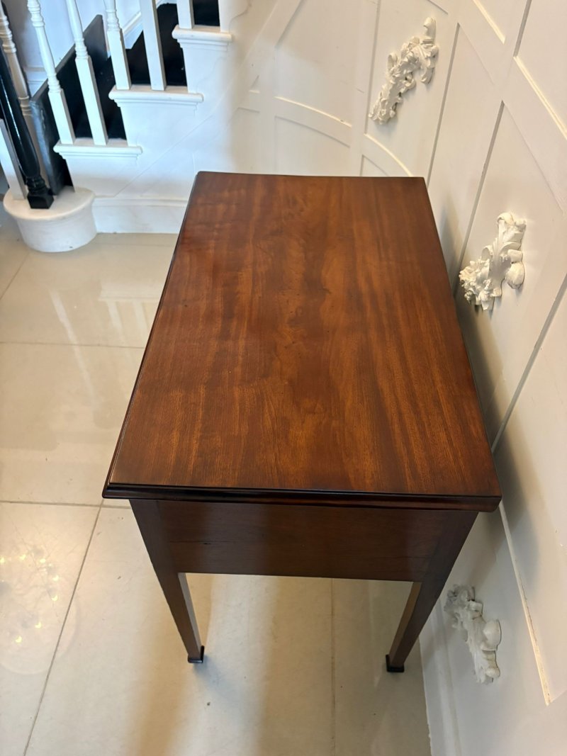 Antique Georgian Mahogany Lowboy / Hall Table / Small Desk - Image 4